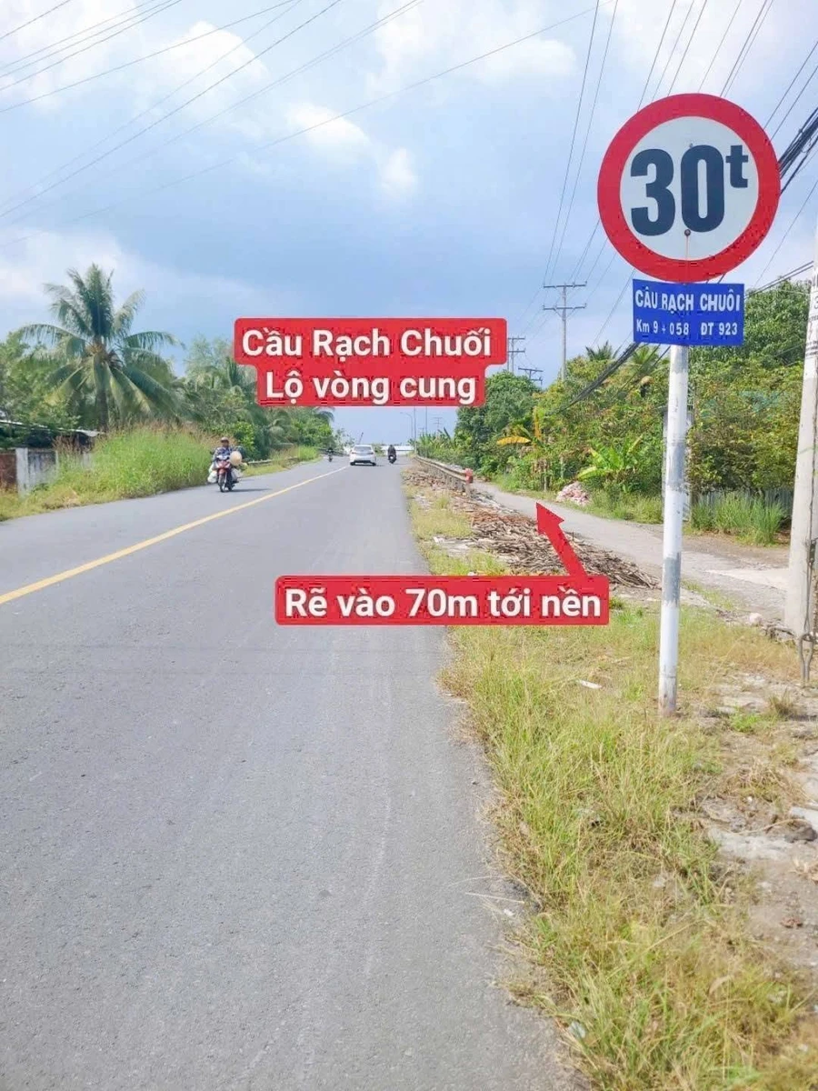 Bán 140 m² đất thổ cư 2 mặt tiền Rạch Chuối, Cần Thơ 890 triệu - Ảnh 1