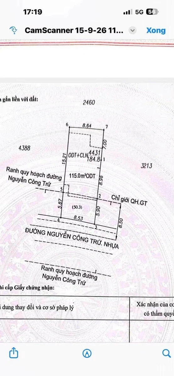 Bán đất mặt tiền Nguyễn Công Trứ 185m² Đông Hòa - Ảnh thu nhỏ 3