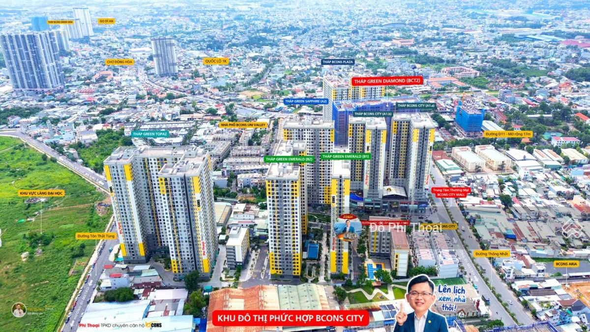 Bán căn hộ 2 phòng ngủ giá từ 2tỷ280 tại khu đô thị Bcons City ngay Làng ĐHQG. Nhà sẵn vào ở ngay! - Ảnh thu nhỏ 5