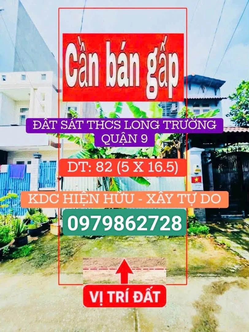Bán đất nền Long Trường Quận 9, 82,5m² hướng Đông - Ảnh 1