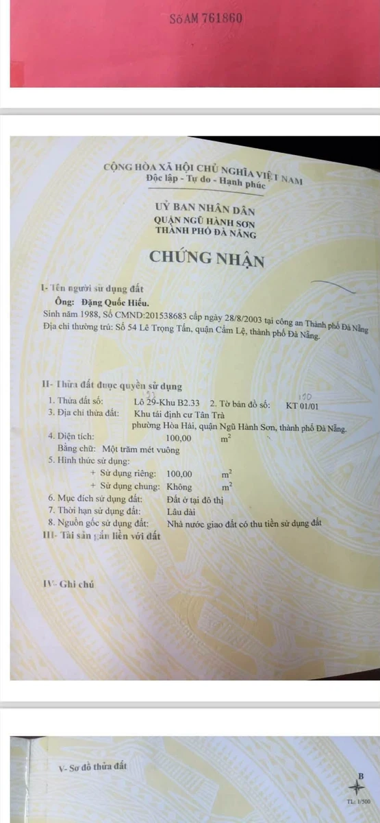 Bán đất Đà Nẵng 100m² gần biển, 5 tỷ 500 triệu - Ảnh thu nhỏ 4