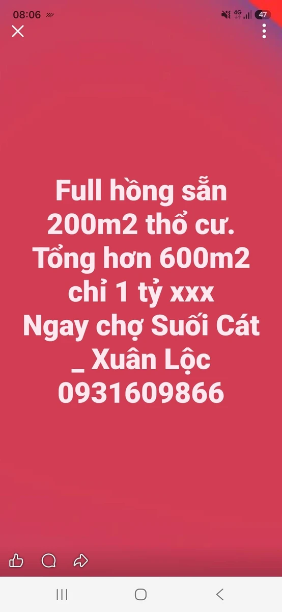 Bán đất 600m2 thổ cư 200m2, Xuân Lộc - Ảnh 1