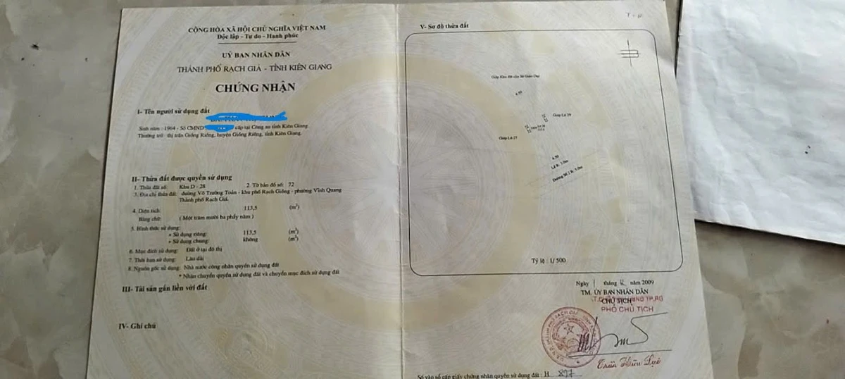 Bán đất đường nhánh Võ Trường Toản, Phường Rạch Giá, An Giang, 4,5x25m, giá 600 triệu - Ảnh 1