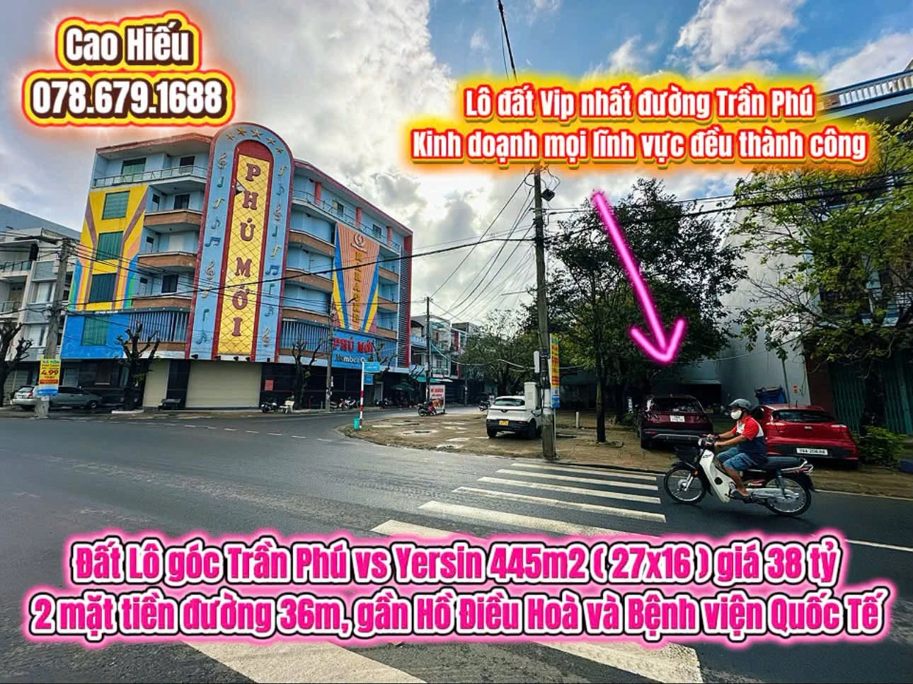 Bán lô góc Trần Phú vs Yersin 445m2 giá 38 tỷ Tuy Hoà - Ảnh 1