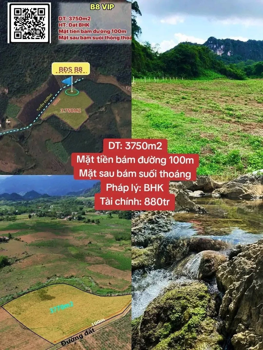 Bán đất 3750m2 mặt tiền 100m Mường Động, Phú Thọ - Ảnh 1