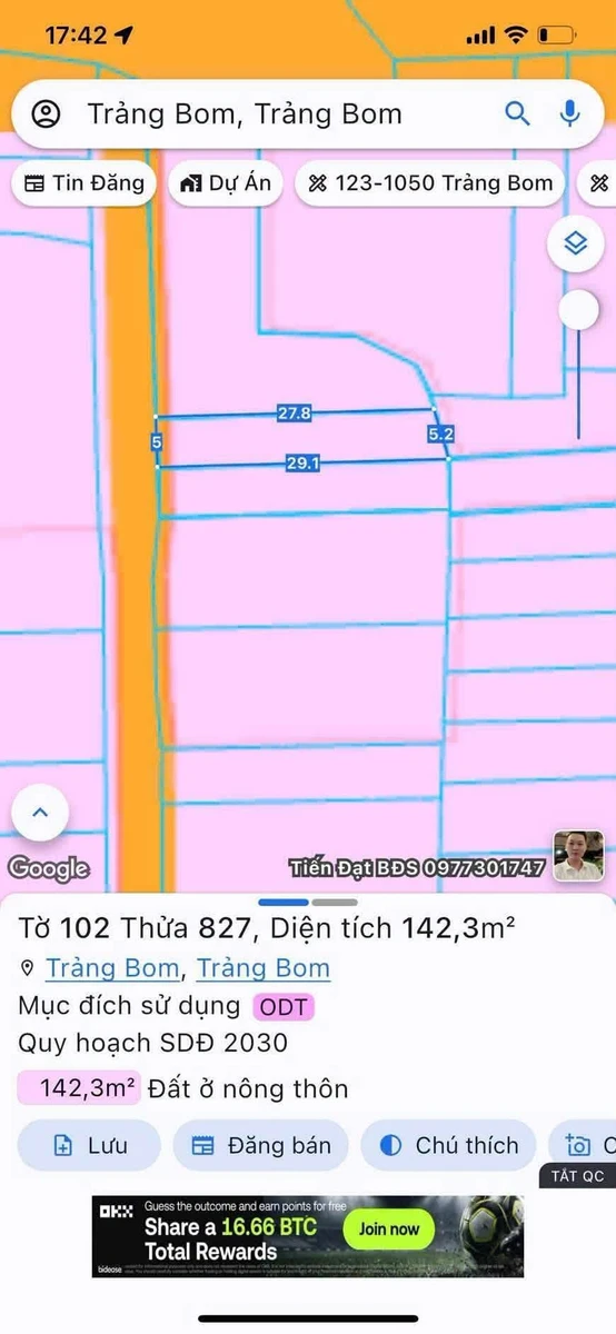 Bán đất 5x29 (145m²) Trảng Bom Bình Dương 1,39 tỷ - Ảnh thu nhỏ 2