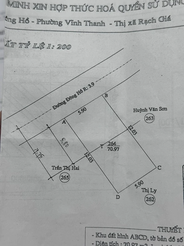 Bán nhà mặt tiền Đông Hồ, Rạch Giá, 71m², 2PN
