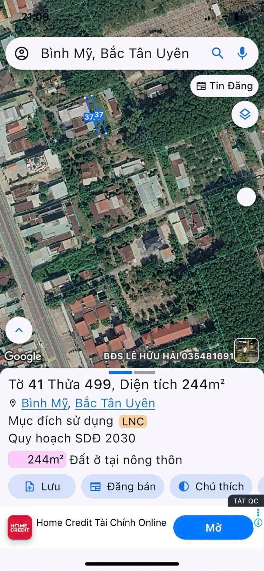 Bán đất 6,5x37m giá 1,1 tỷ phường Bình Cơ, TP.HCM - Ảnh 1