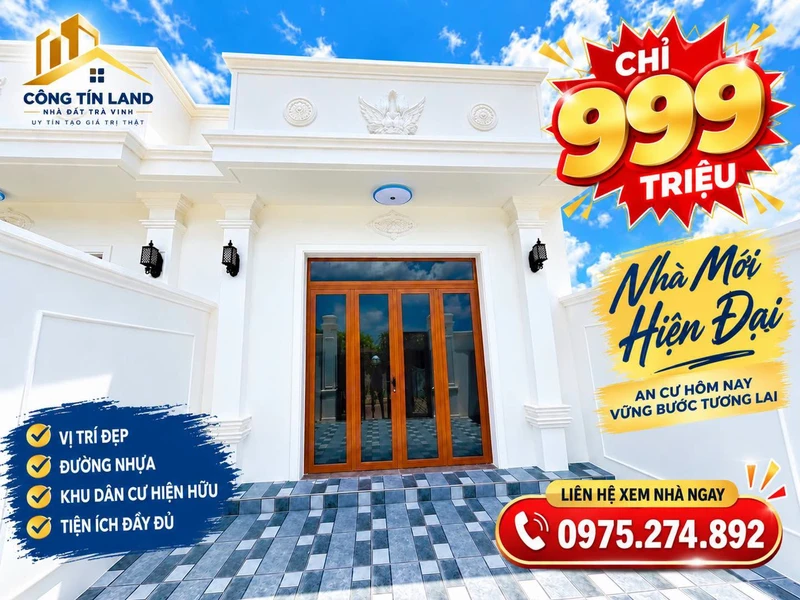 Bán nhà hiện đại 80m² 2PN Phường Hoà Thuận Vĩnh Long