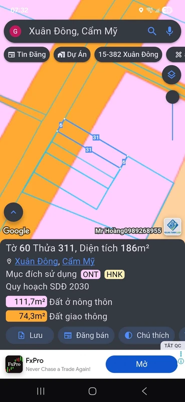 Bán đất nền 186m² tại xã Xuân Đông, Đồng Nai