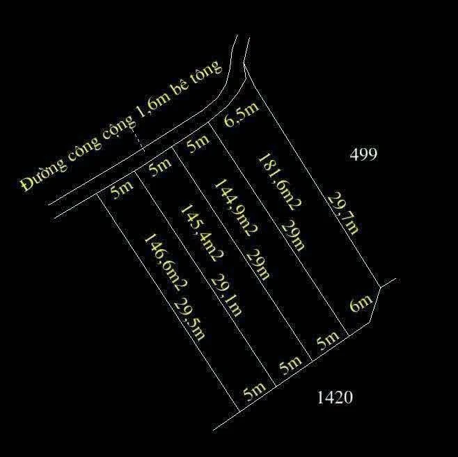 Bán đất thổ cư 5x29,5m (147,5m2) giá 900 triệu, ấp 5 xã Mỹ Yên, Bến Lức, Long An - Ảnh 1