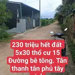Bán đất 5x30m (150m2) thổ cư 15m2, đường bê tông, Tân Phú, Tây Ninh giá 230 triệu - Ảnh thu nhỏ 1