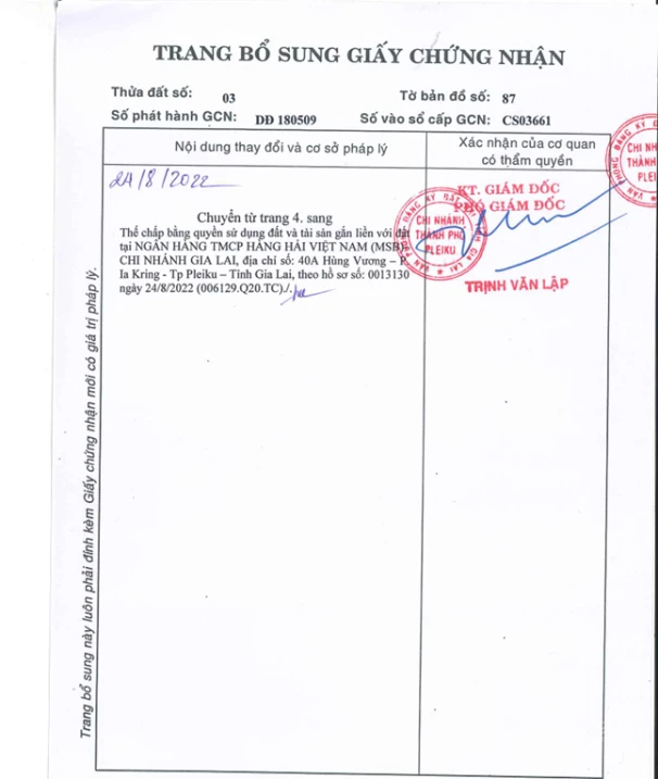 Bán QSDĐ và tài sản gắn liền với đất tại thửa đất số: 03, tờ bản đồ số: 87, P.Pleiku, T.Gia Lai - Ảnh thu nhỏ 2