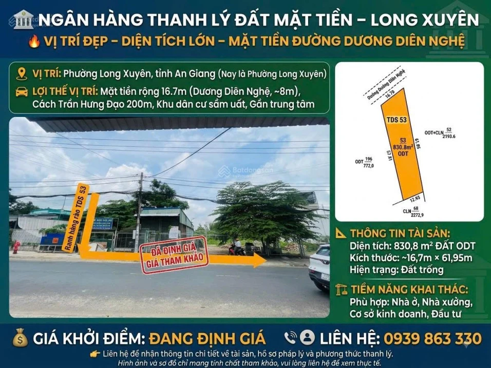 Ngân hàng thanh lý đất tại TP Long Xuyên - Ảnh 1