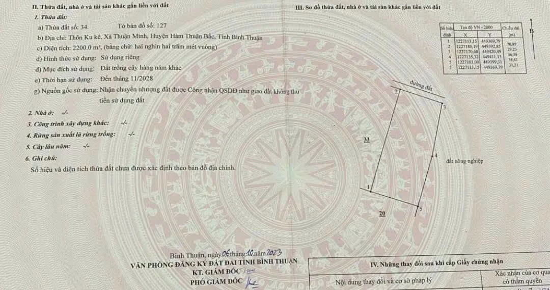 Bán 2000m2 đất cây trồng lâu năm Hàm Thuận - Ảnh thu nhỏ 3