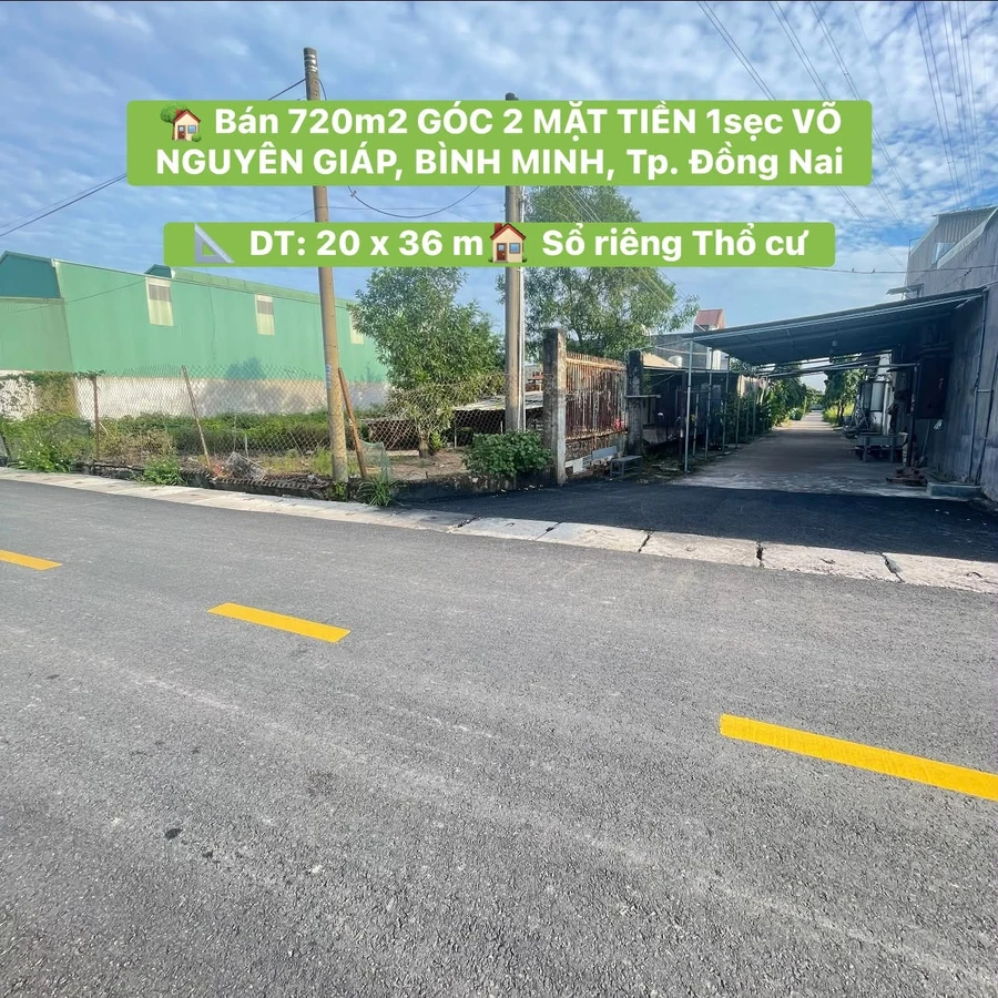 Bán đất góc 2 mặt tiền 720m2 Võ Nguyên Giáp, Đồng Nai - Ảnh 1