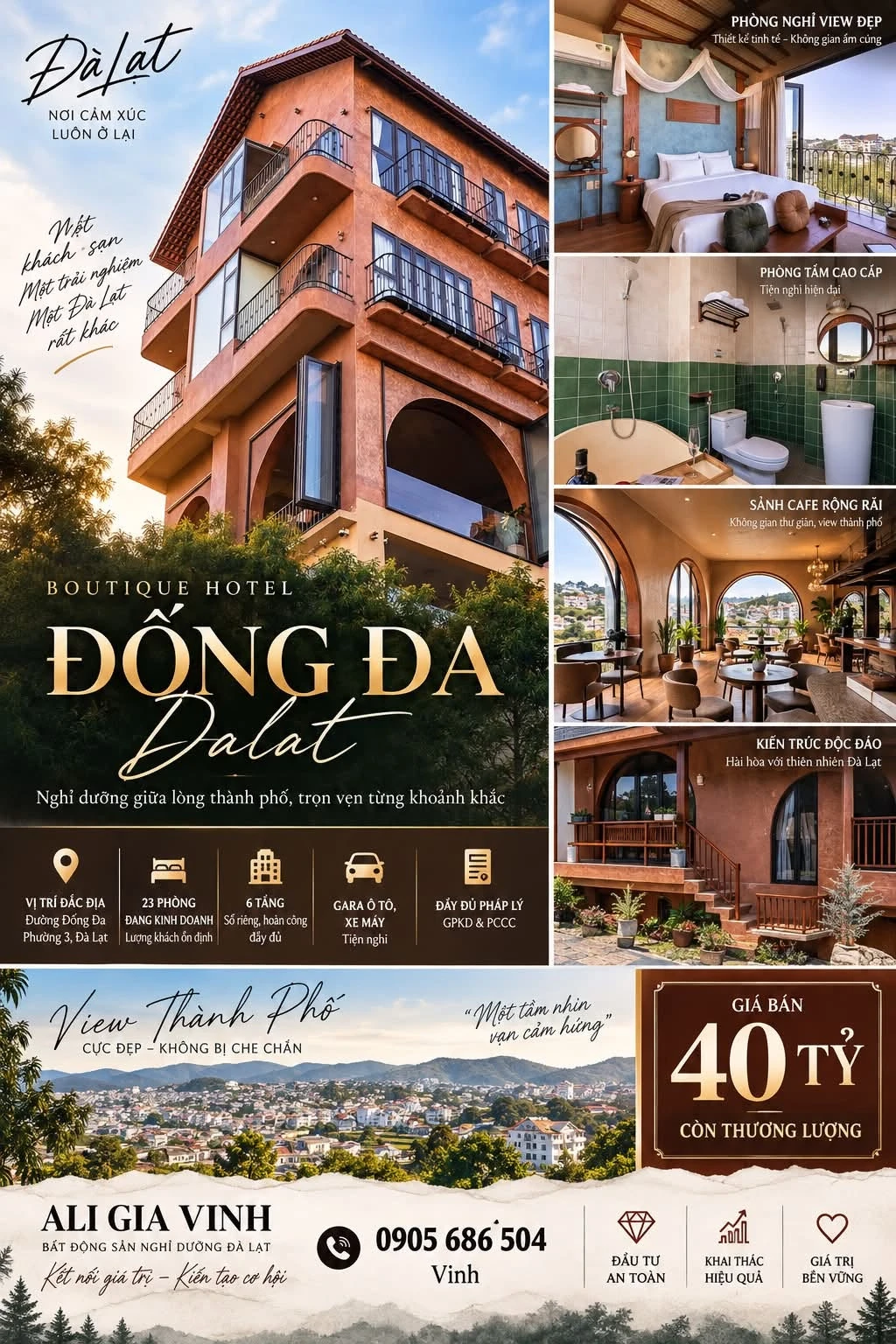 Bán khách sạn 23 phòng Đống Đa Đà Lạt 40 tỷ, 348m² - Ảnh 1