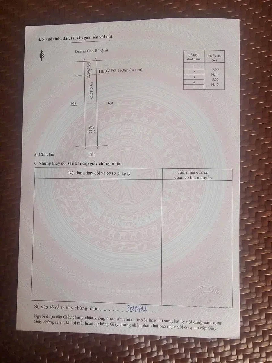 Bán lô đất mặt tiền Cao Bá Quát, Bình Phước, 175m2, giá 7xx triệu - Ảnh thu nhỏ 3