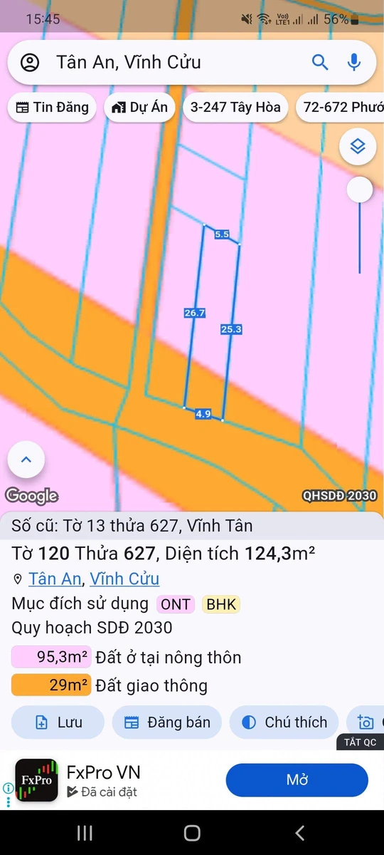 Bán đất sổ riêng Vĩnh Cửu Bình Dương 127m², 800 triệu - Ảnh thu nhỏ 3