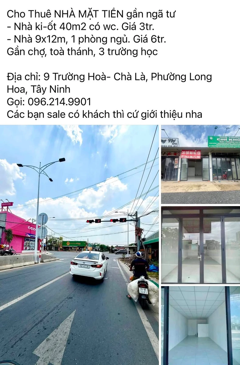 Cho thuê nhà mặt tiền gần ngã tư, giá từ 3 triệu/tháng tại Phường Long Hoa, Tây Ninh - Ảnh 1