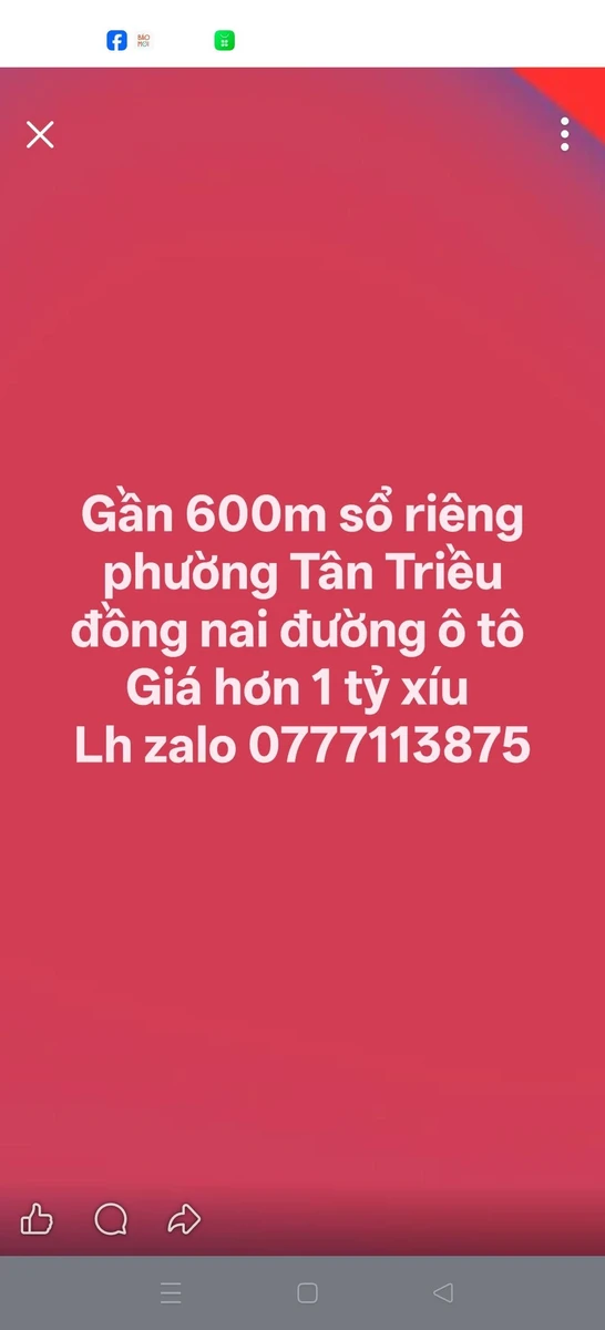 Bán đất 600m² Phường Tân Triều Đồng Nai sổ riêng - Ảnh 1