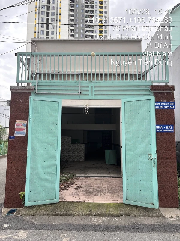 Bán nhà 2 mặt tiền Phan Bội Châu, Dĩ An, Bình Dương 100,7m²