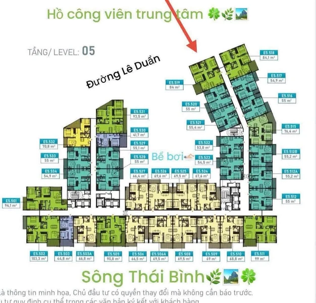 Bán căn góc 3 PN 84m² view công viên Ecoriverside Hải Dương