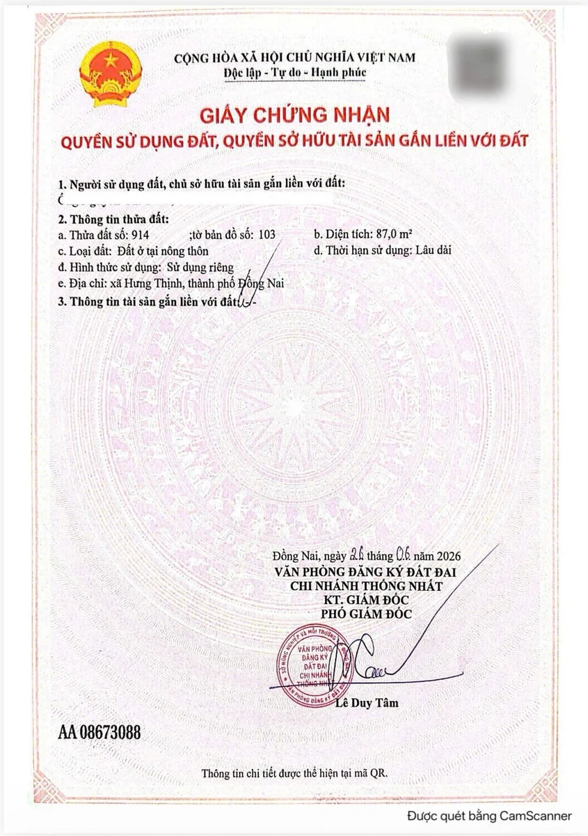 Bán đất nền thổ cư 87m2 sổ riêng gần chợ Hưng Long, Xã Hưng Thịnh, Đồng Nai giá 519 triệu - Ảnh thu nhỏ 4