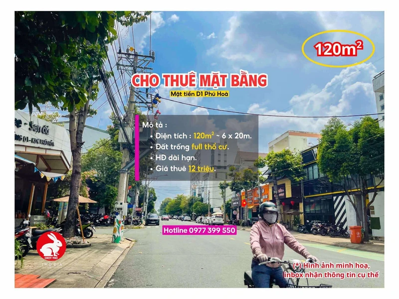 Cho thuê mặt bằng D1 Phú Hoà 120m² Bình Dương