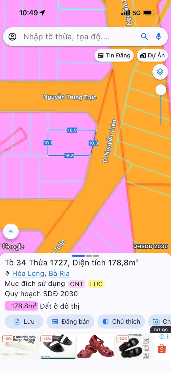 Bán đất Hoà Long Bà Rịa 179m2 giá 2 tỷ - Ảnh thu nhỏ 4