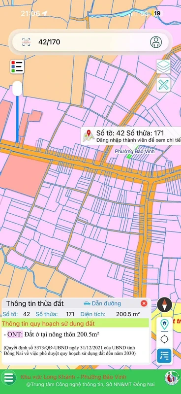 Bán đất gần chợ Bầu Cối Bảo Vinh Long Khánh 250m2