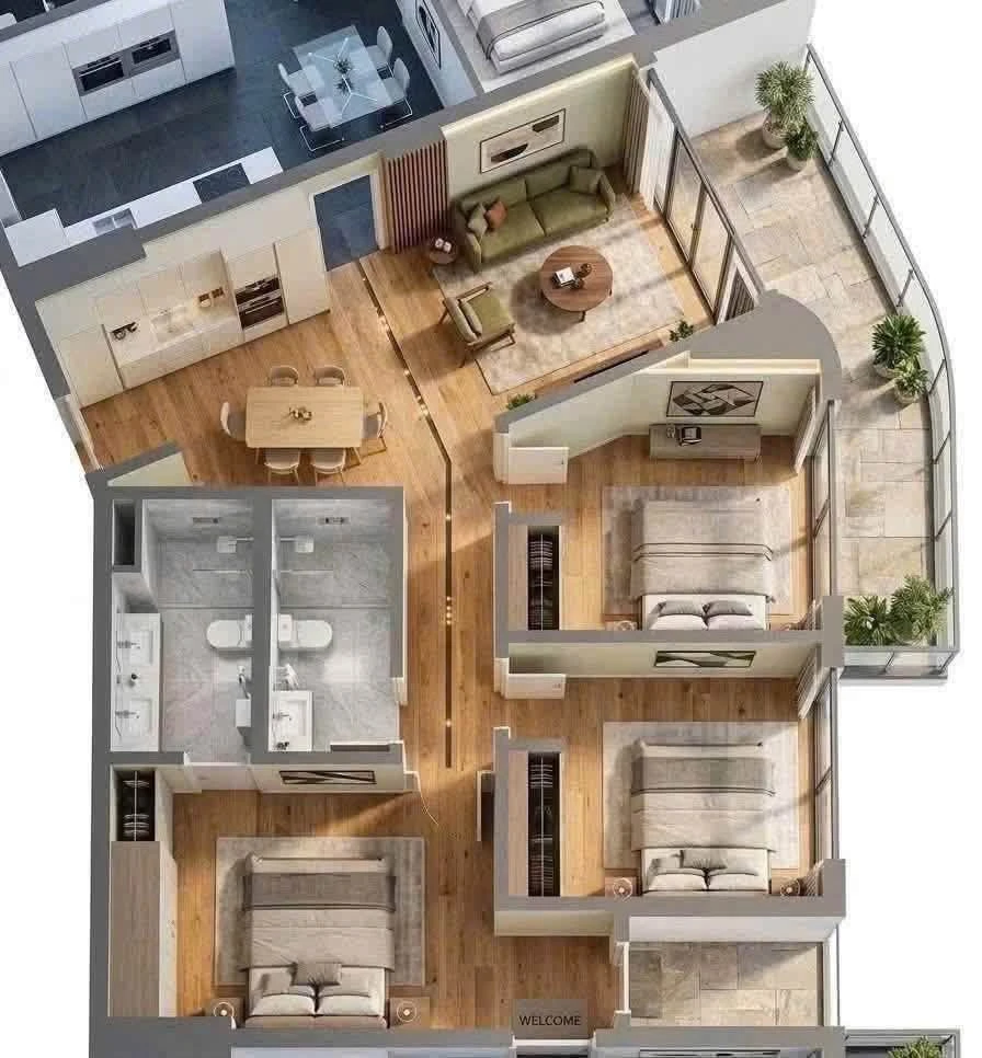 Bán căn hộ 3PN2WC 76.4m² EcoRiverSide Hải Dương 3 tỷ 409 triệu - Ảnh thu nhỏ 2