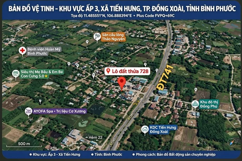 Bán đất vườn 466,7m² Tiến Hưng, Đồng Xoài, Bình Phước