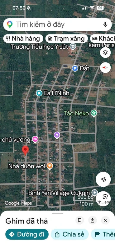Bán lô đất mặt tiền đường bê tông 5x26m gần chợ Kim Châu, Cư Kuin, Đắk Lắk giá 170 triệu