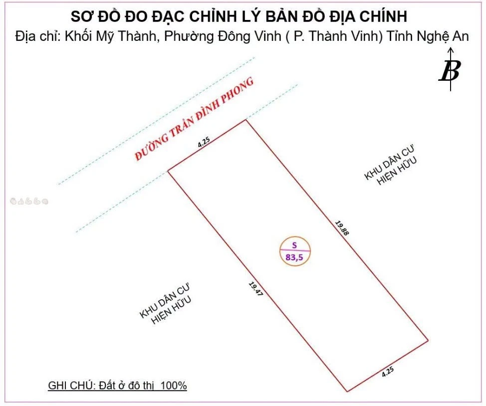Bán đất Đông Vĩnh, đường Trần Đình Phong, 83,5 m², 2 tỷ - Ảnh thu nhỏ 3