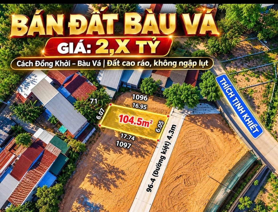 Bán đất Thích Tịnh Khiết Huế 104.5m² giá 2.15 tỷ - Ảnh 1