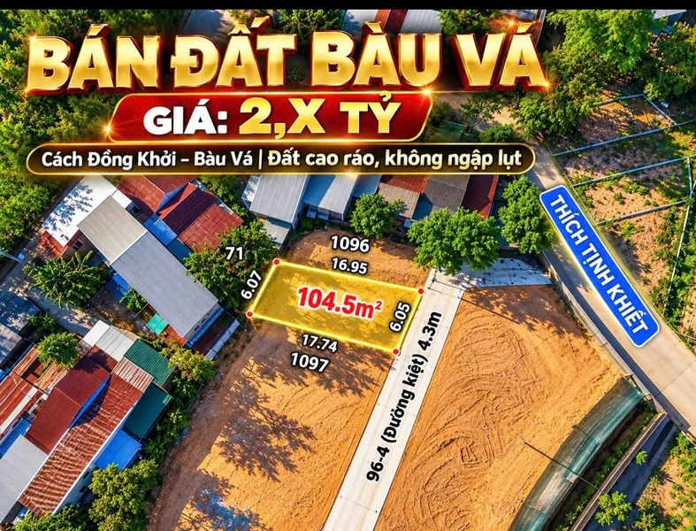 Bán đất Thích Tịnh Khiết Huế 104.5m² giá 2.15 tỷ
