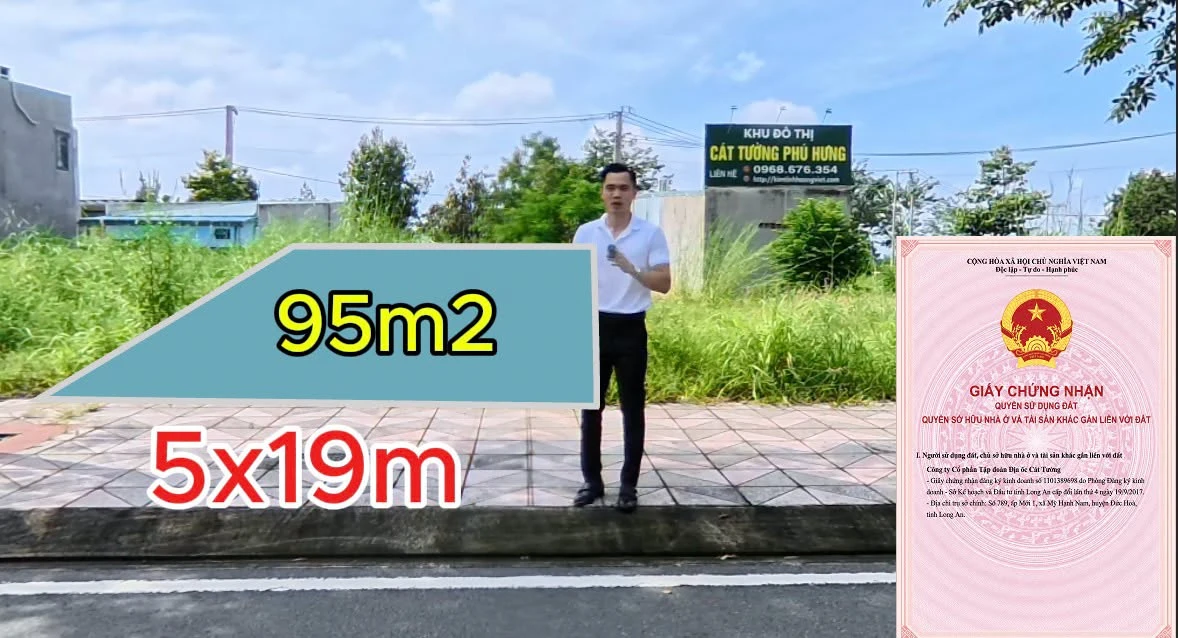 Bán đất 95m2 (5x19m) Cát Tường Phú Hưng, 1 tỷ 350 triệu - Ảnh thu nhỏ 2