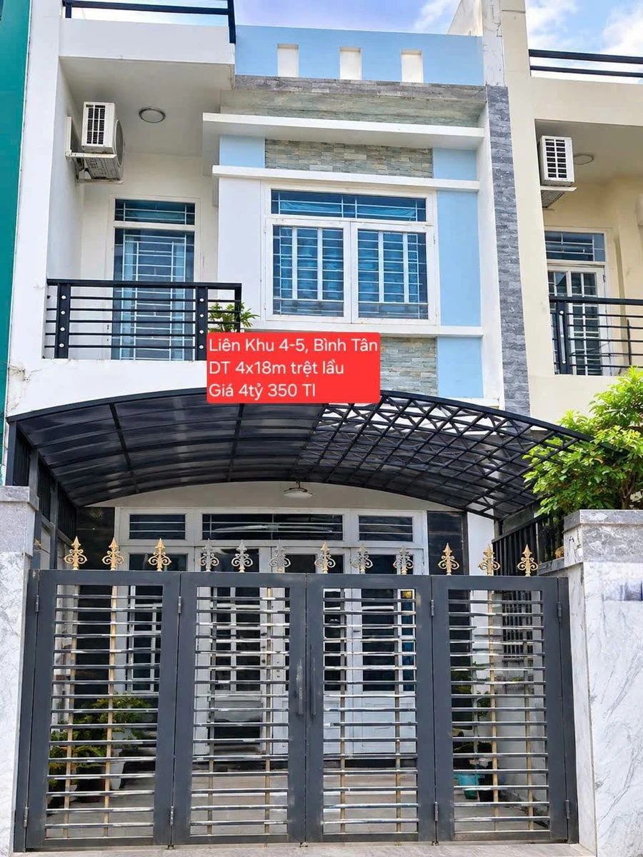 Bán nhà trệt lầu 4x18m, 3 phòng ngủ, hẻm 6m thông, Liên Khu 4-5, Bình Tân - Ảnh 1