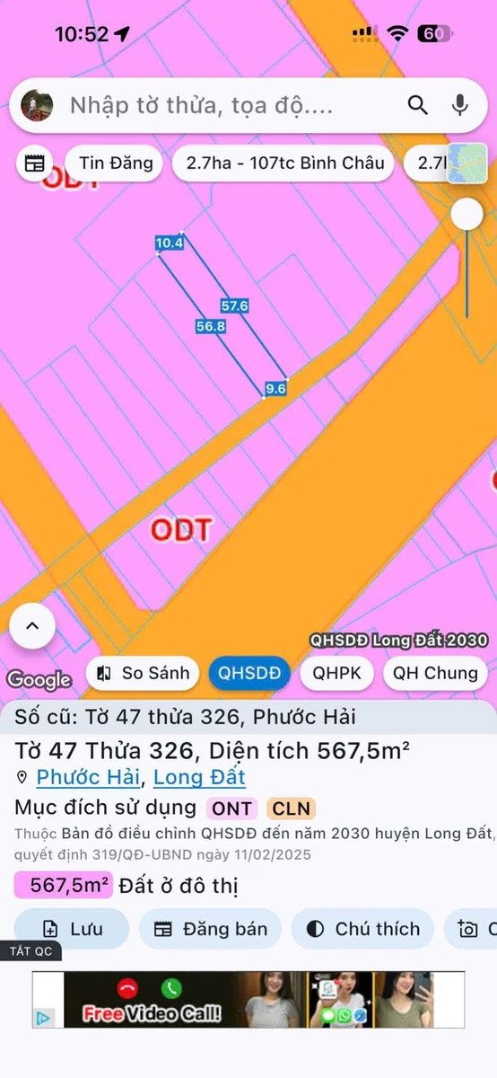Bán đất 567m2 mặt tiền biển Phước Hải 5 tỷ - Ảnh thu nhỏ 4