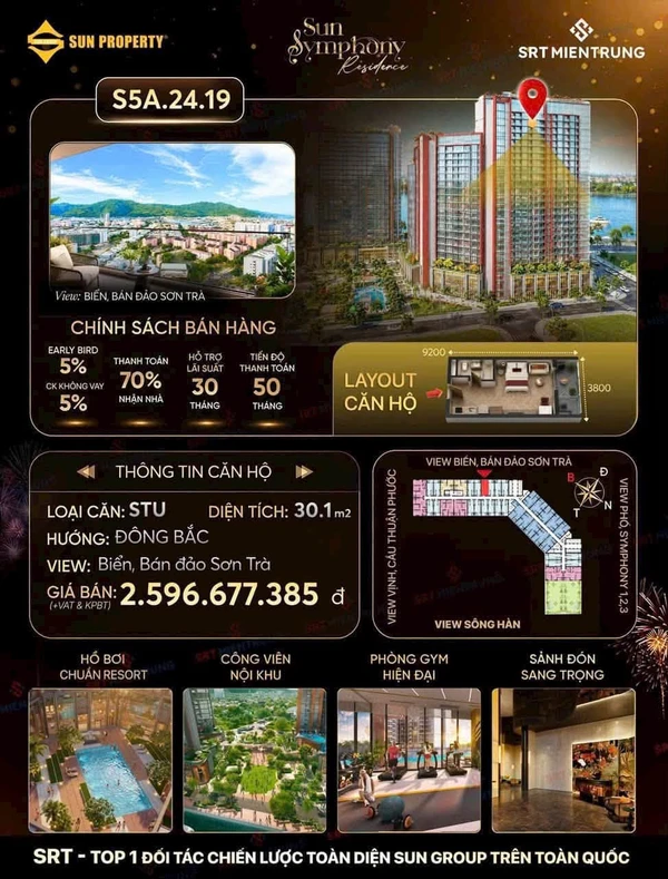 Bán Studio 30m² view biển Bán đảo Sơn Trà Đà Nẵng