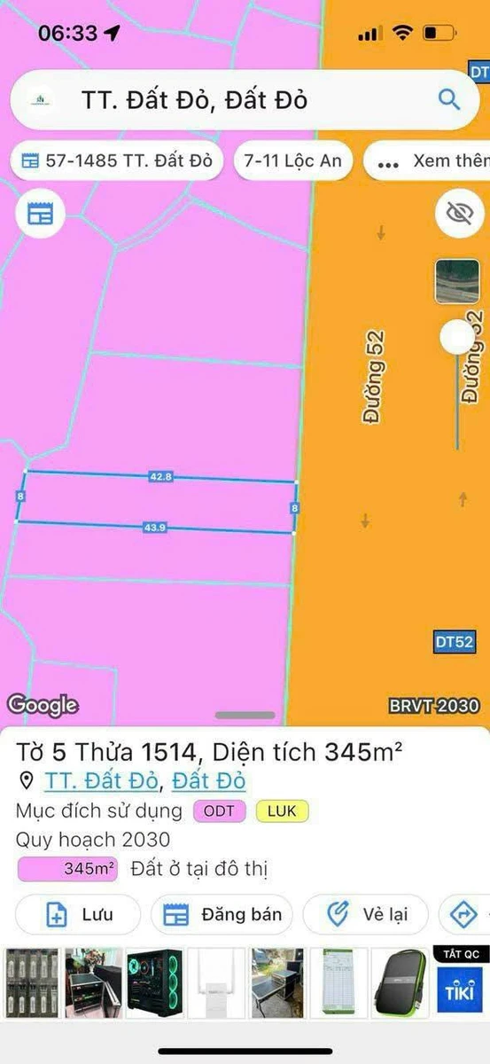 Bán đất mặt tiền Võ Thị Sáu Đất Đỏ 345m2 - Ảnh thu nhỏ 5