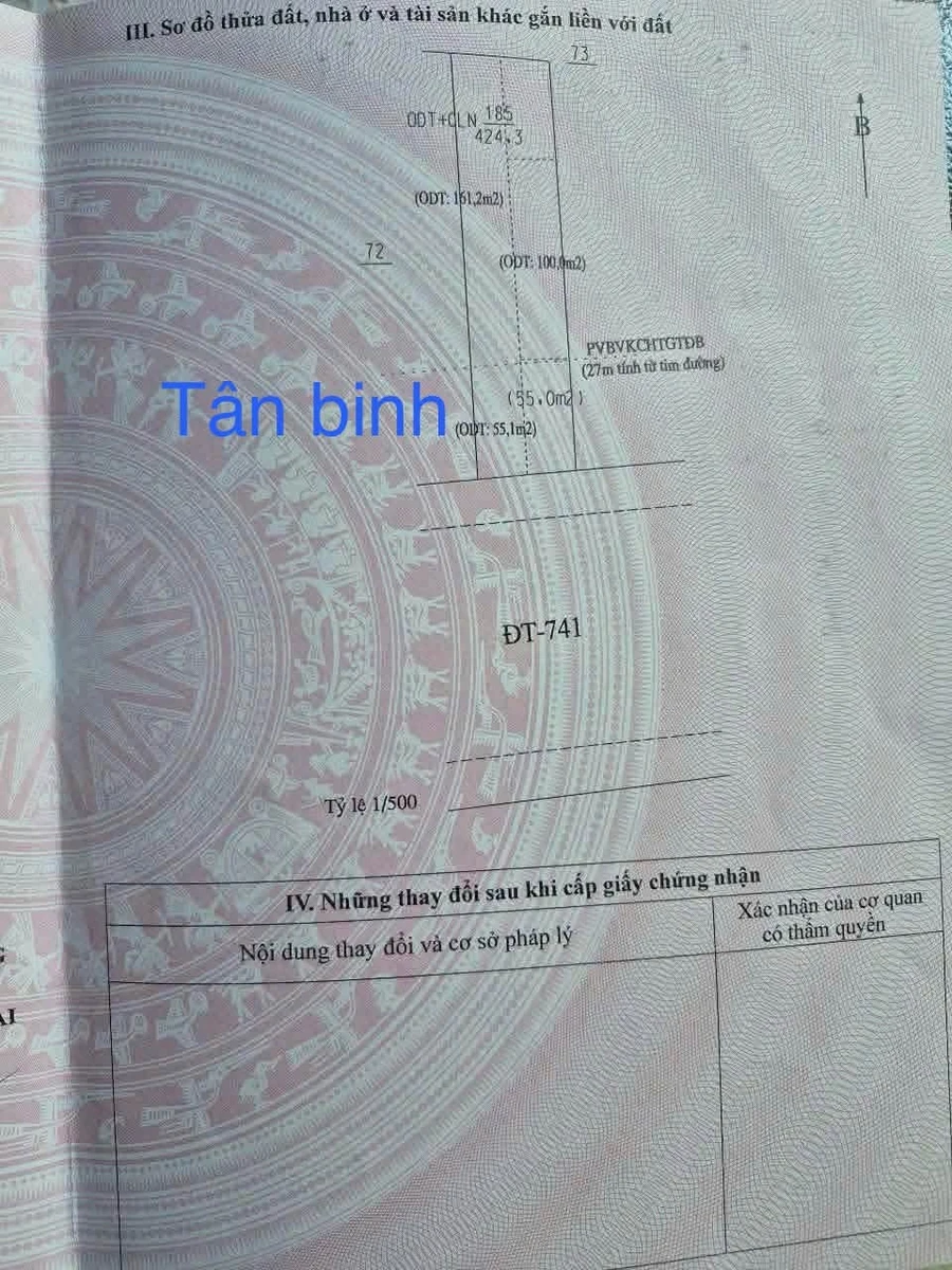 Bán đất mặt tiền Tân Bình 420 m² 5 tỷ - Ảnh 1