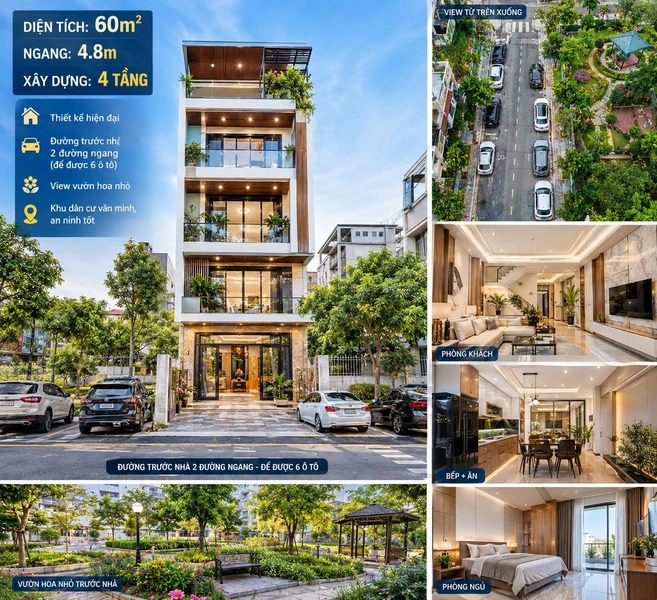 Bán nhà lô góc Cây Đa Hải Phòng 60m² 4 tầng 6 tỷ