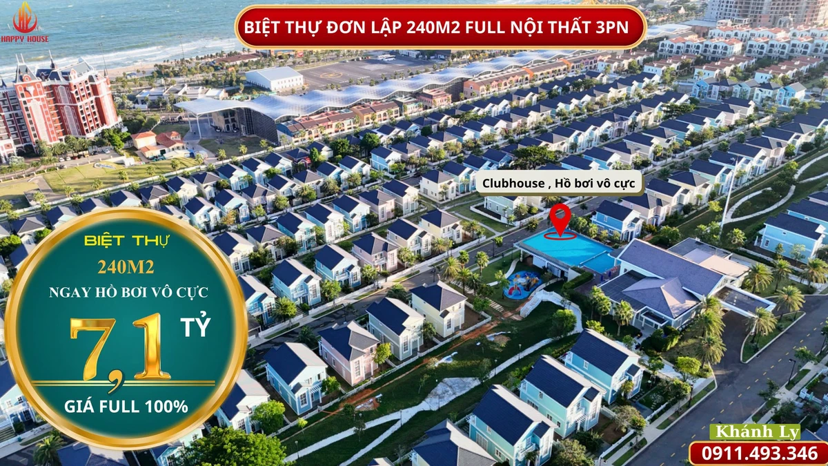Bán biệt thự biển 240m2 3PN Novaworld Phan Thiết 7.1 tỷ - Ảnh 1