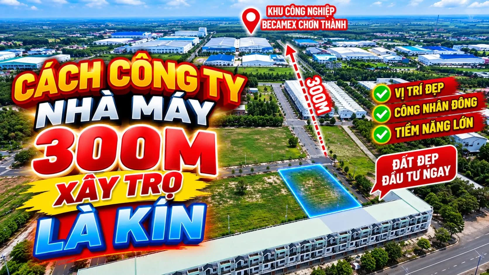 Bán đất 300m2 mặt tiền 10m Becamex Chơn Thành - Ảnh 1