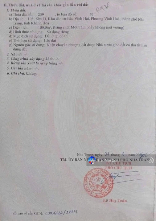 Hạ giá cực sâu - lô đất đẹp khu đô thị Bắc Vĩnh Hải Bắc Nha Trang - Ảnh thu nhỏ 4