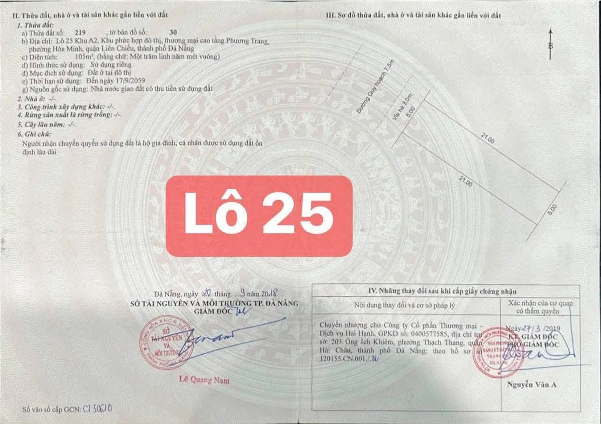 Bán cặp lô đất 105m² tại Phương Trang, Đà Nẵng 15.5 tỷ - Ảnh thu nhỏ 4