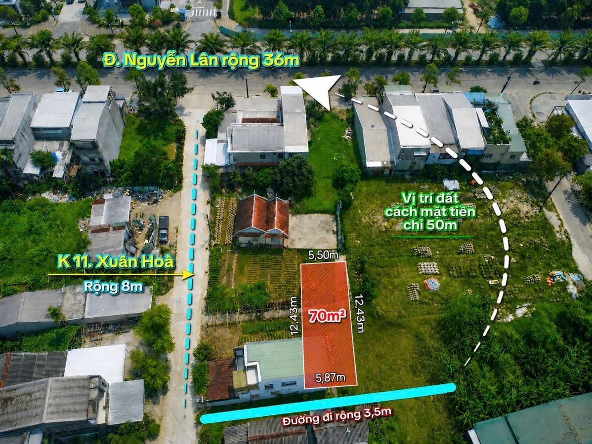 Bán đất 70m² sát Ecogarden Huế, giá 1,75 tỷ - Ảnh 1