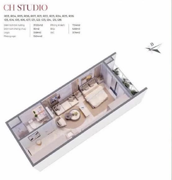Chuyển nhượng căn hộ 1 phòng ngủ 35m² tại Vic Quận 2 - Ảnh 1